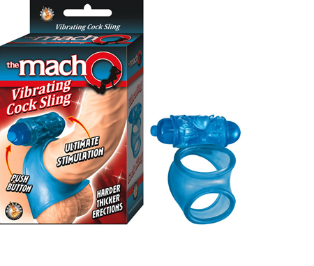 The Macho Vibrating Cocksling / Cockring Waterproof (Blue) | Climactic Adventures