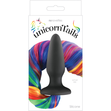 Unicorn Tails Anal Plug Black/Rainbow | Climactic Adventures