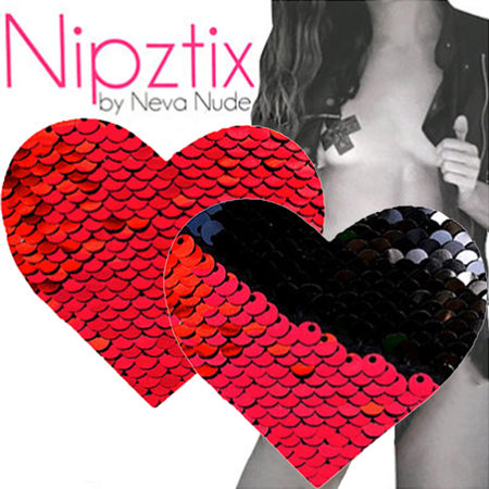 Neva Nude Pasty Heart Sequins Red To Black | Climactic Adventures