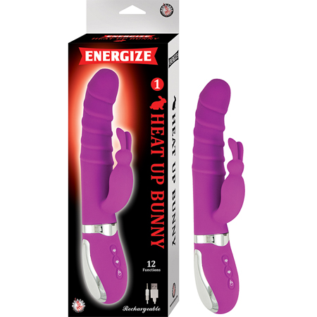 Energize Heat Up Bunny 1 Heating Up To 107 Degrees 12 Function Dual Motor Rechargable Waterproof Purple | Climactic Adventures