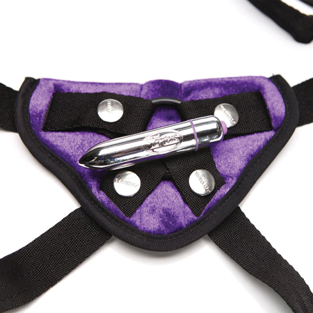 Tantus Velvet Vibrating Harness - Purple | Climactic Adventures