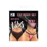 FL Vibes SexyBitch Pnty&Thong BlkPnk LXL