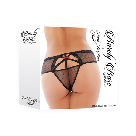 Barely Bare Peek-A-Boo Butt Panty Black OS | Climactic Adventures