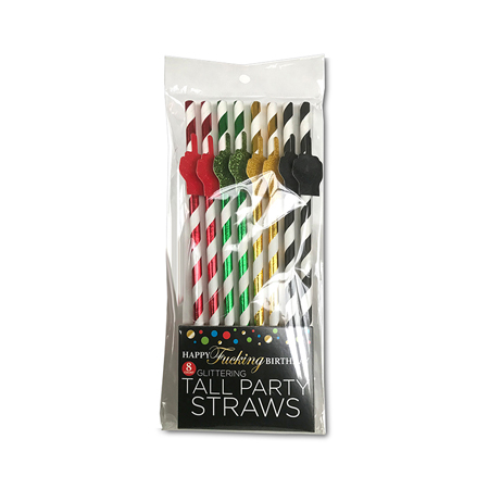 Happy Fucking Birthday Tall Party Straws | Climactic Adventures