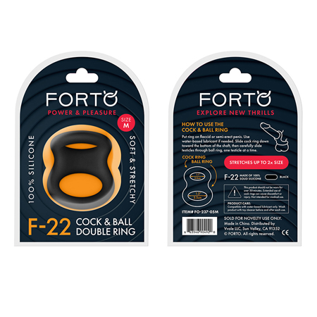 Forto F-22: Double Ring Liquid Silicone 53/55 mm Black | Climactic Adventures