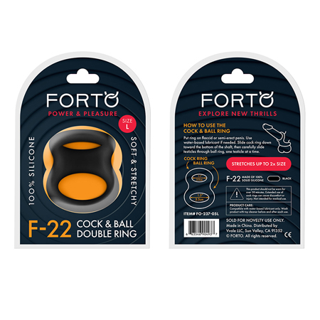 Forto F-22: Double Ring Liquid Silicone 57.5/60 mm Black | Climactic Adventures