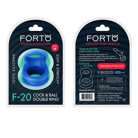 Forto F-20: Balls Stretcher Liquid Silicone 55/72 mm Blue | Climactic Adventures