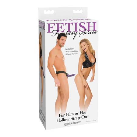 Fetish Fantasy For Him or Her Hollow Strap-On Purple | Climactic Adventures