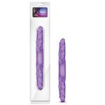 B Yours 14in Double Dildo Purple