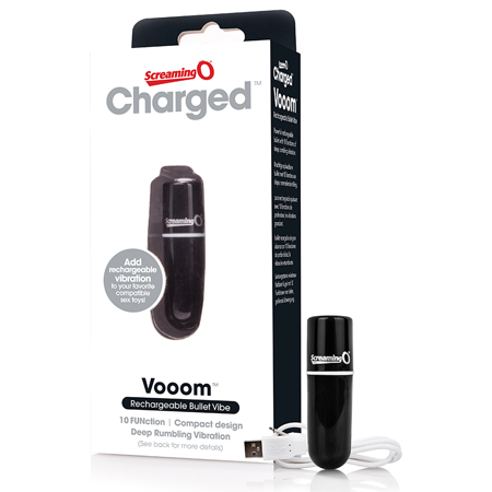 Screaming O Charged Vooom Rechargeable Bullet Vibe - Black | Climactic Adventures