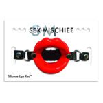 SS S&M Silicone Lips Open-Mouth Gag Red