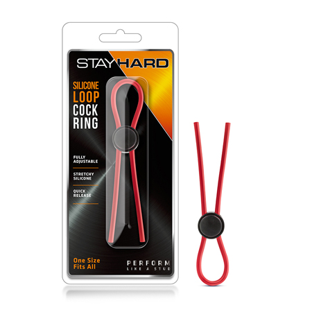 Stay Hard - Silicone Loop Lasso/Bolo Cock Ring - Red | Climactic Adventures