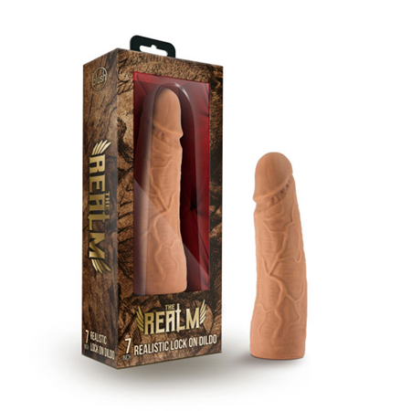 The Realm - Realistic 7in Lock On Dildo - Mocha | Climactic Adventures