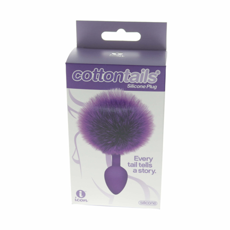 The 9's Cottontails Silicone Bunny Tail Butt Plug Purple | Climactic Adventures