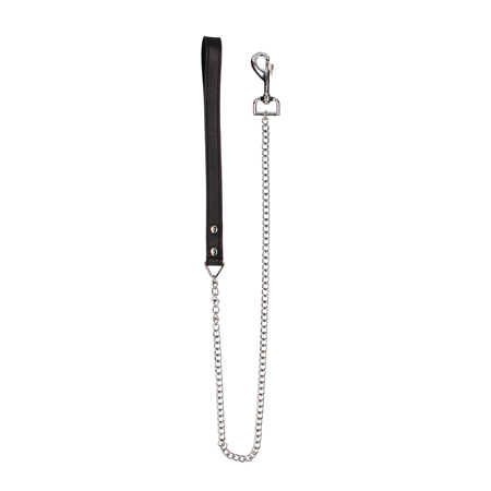 Ouch! Pain - Grain Leather Chain Leash with Classic Handle | Climactic Adventures