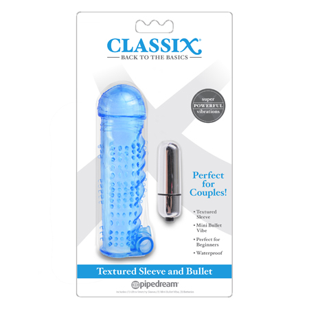 Classix Textured Sleeve & Bullet - Blue | Climactic Adventures