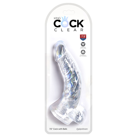 King Cock Clear 7.5in Cock with Balls | Climactic Adventures