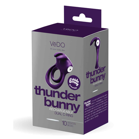VeDo Thunder Bunny Rechargeable Dual C Ring Purple | Climactic Adventures