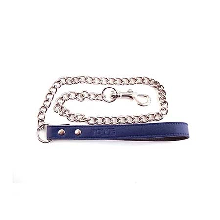 Leather Lead with Chain - Blue | Climactic Adventures