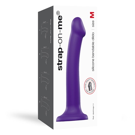 Strap-On-Me Semi-Realistic Dual Density Bendable Dildo Purple Size M | Climactic Adventures
