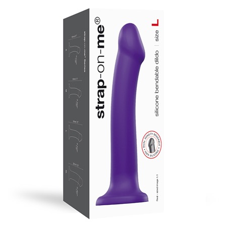 Strap-On-Me Semi-Realistic Dual Density Bendable Dildo Purple Size L | Climactic Adventures