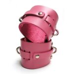 KL Pink Bound Leather Ankle Cuffs