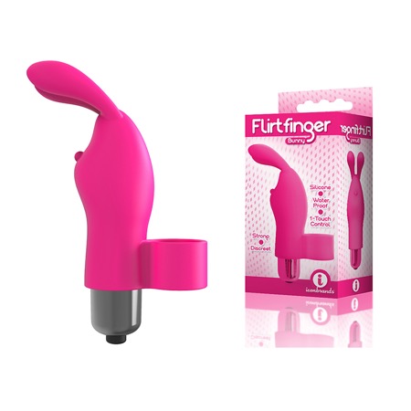 The 9's Flirt Finger Bunny Finger Vibrator Pink | Climactic Adventures