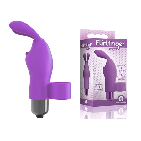 The 9's Flirt Finger Bunny Finger Vibrator Purple | Climactic Adventures