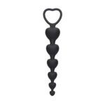 Ouch Silicone Anal Heart Beads Black