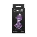 Crystal Flower Glass Anal Plug Purple