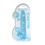 RealRock CC 8in Dildo WBalls&Suction Blu