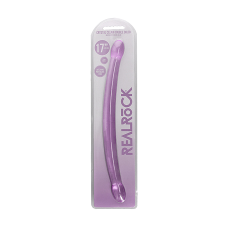Realrock Crystal Clear Non-Realistic Double Dong 17 in. Purple | Climactic Adventures