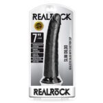 RealRock 7in Slim Dildo W/Suction Black