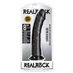 RealRock 8in Curved Dildo WSuction Black