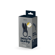 Vedo Sexy Bunny Rechargeable Vibrating C-Ring Black Pearl | Climactic Adventures