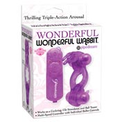 Pipedream Wonderful Wonderful Wabbit Remote-Controlled Dual Stimulation Vibrating Cockring Purple | Climactic Adventures