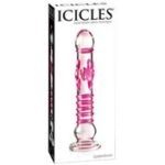 Icicles #6 8.5in Glass Dildo Pink/Clear