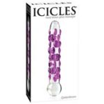 Icicles #7 7in Glass Dildo Pink/Clear