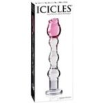 Icicles #12 7.75in Glass Dildo Rose Pink