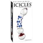 Icicles #18 7.5in Glass Dildo BlueRedClr