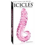 Icicles #24 6in Glass Dildo Handle Pink