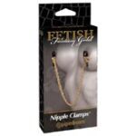 FF Gold Nipple Clamps With Chain Gold