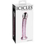 Icicles #53 7in Glass Dildo Pink
