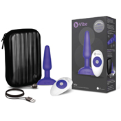 b-Vibe Trio Silicone Vibrating Remote Controlled Multispeed Waterproof Anal Play Plug With Travel Case & USB Charger (Purple) | Climactic Adventures