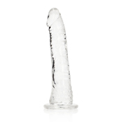 RealRock Crystal Clear Slim 6 in. Dildo Clear | Climactic Adventures