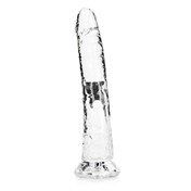 RealRock Crystal Clear Slim 10 in. Dildo Clear | Climactic Adventures