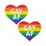 Pastease Glitter 'Gay AF' Heart Rainbow